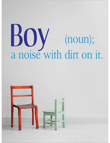 BOY NOUN NOISE WITH DIRT ON IT WALL STICKER BEDROOM HOME DIY GIFT 