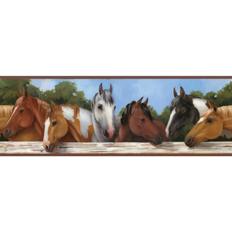 Millwood Pines Bertsch 15 L X 9 W Horses Wallpaper Border Wayfair