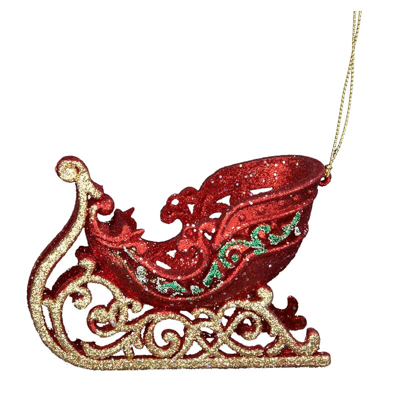 The Holiday Aisle® Acrylic Sleigh Holiday Shaped Ornament & Reviews ...