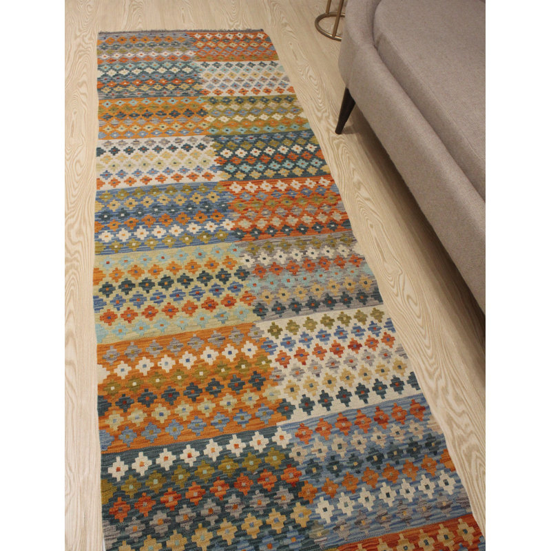 Foundry Select Runner Hults Southwestern Hand Woven Wool Orange Area Rug Wayfair