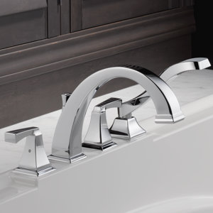 Dryden Roman Two Handle Deck Mount Tub Faucet Trim with Hand Shower