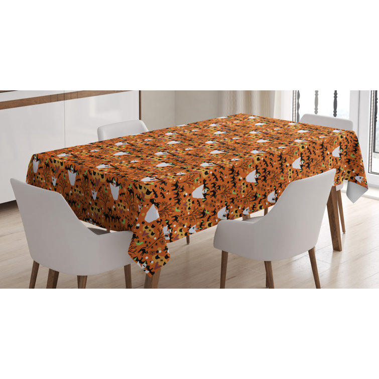 WOZO Rectangular Cartoon Ghost Castle Pumpkin Halloween Tablecloth Table Cloth Cover for Home Decor Dinner Kitchen Party Picnic Wedding Halloween Christmas 54x54 inch WOZO Rectangular Cartoon Ghost Castle Pumpkin Halloween Tablecloth Table Cloth Cover for Home Decor Dinner Kitchen Party Picnic Wedding Halloween Christmas 54x54 inch