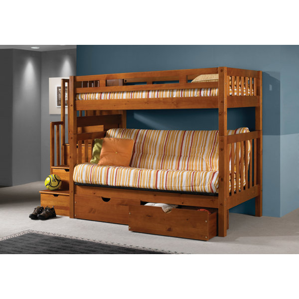 Harriet Bee Langley Stairway Loft Bunk Bed With Storage Drawers Harriet Bee Langley Stairway Loft Bunk Bed With Storage Drawers Reviews Wayfair