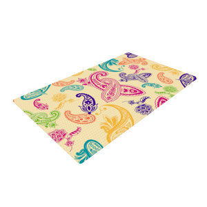 Emine Ortega Namaste Floral Abstract Cream Area Rug