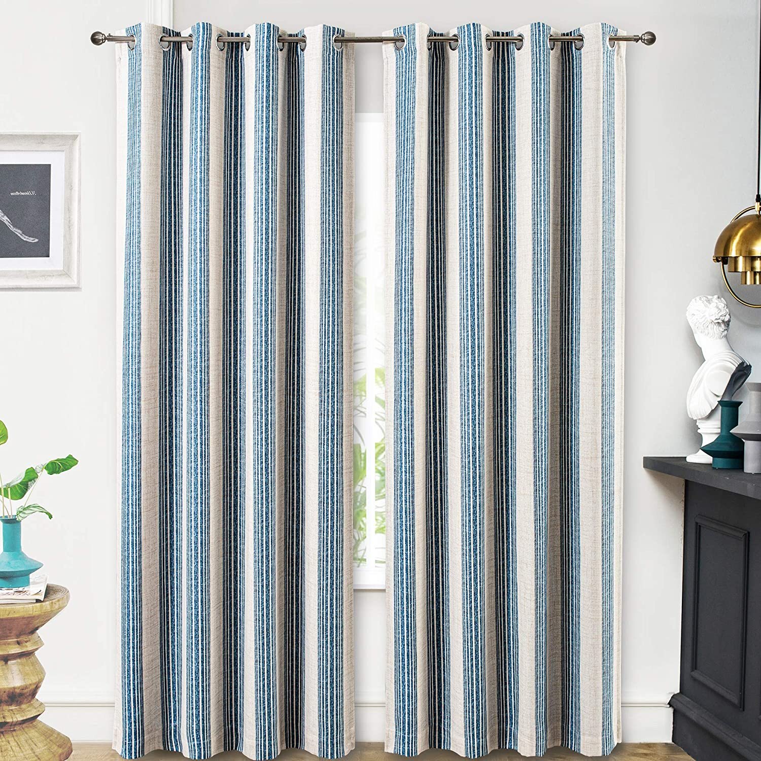 QUALITY BLOCKOUT EYELET CURTAINS Room Darkening Double Side Pattern 