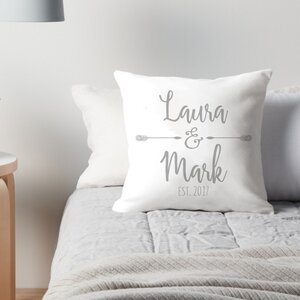 Personalized Couples Names with Arrows Throw Pillow