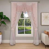 Swag Pelmet Valance Pink Bedroom Curtains Drapes Sheer Fabric Eyelets Rod Pocket 