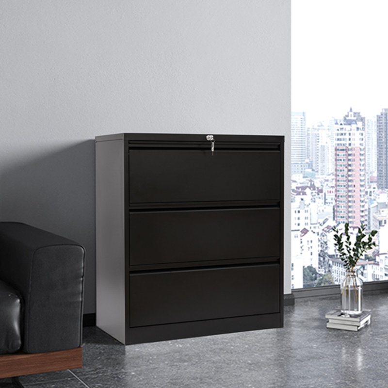 Tangya 3 Drawer Lateral File Cabinet With Lock Metal Lateral Storage Cabinet For Office Use Fast Assemble Metal Lateral File Cabinet Wayfair Ca