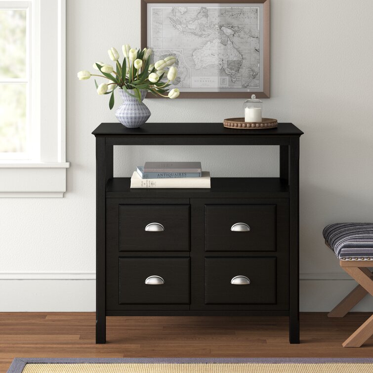 36 inch black console table