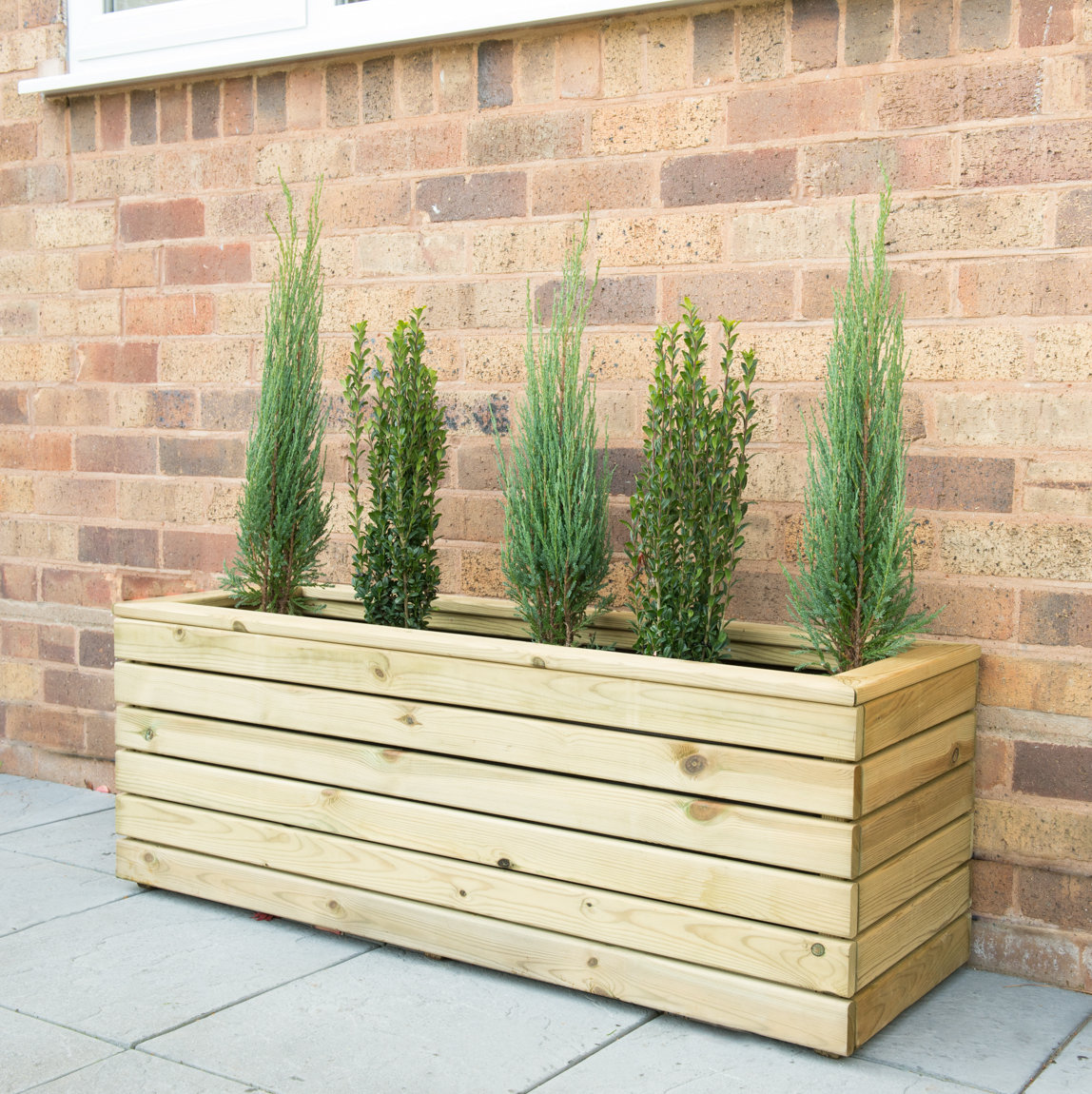 Linear Wooden Planter Box
