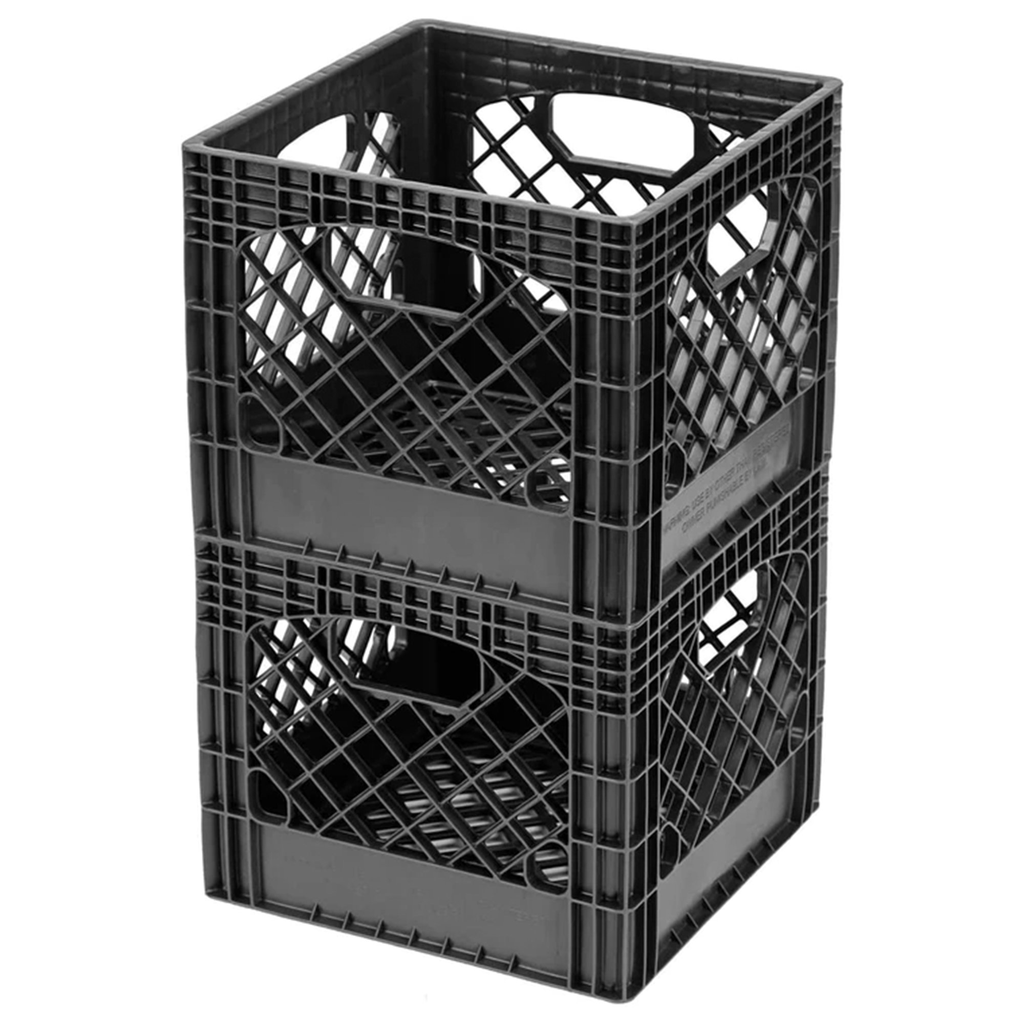 Juggernaut Storage Juggernaut 18 Quart Storage Stackable Storage Crate With Handles, Black (2