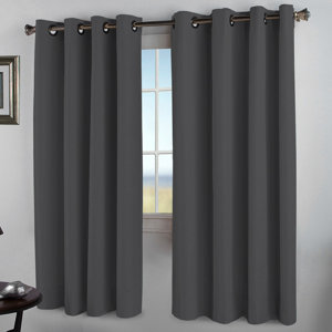JC Solid Blackout Thermal Grommet Curtain Panels (Set of 2)