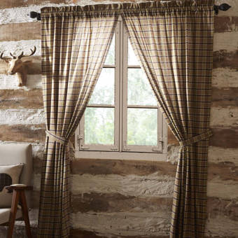 August Grove Mcknight Scalloped Prairie Long Cotton Plaid Room