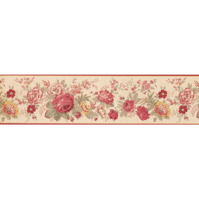 August Grove® Mathena Rose 15� L x 6" W Wallpaper Border