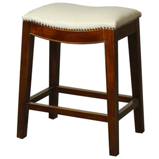 Cream Leather Bar Stools Wayfair Laniel 24 5 Bar Stool