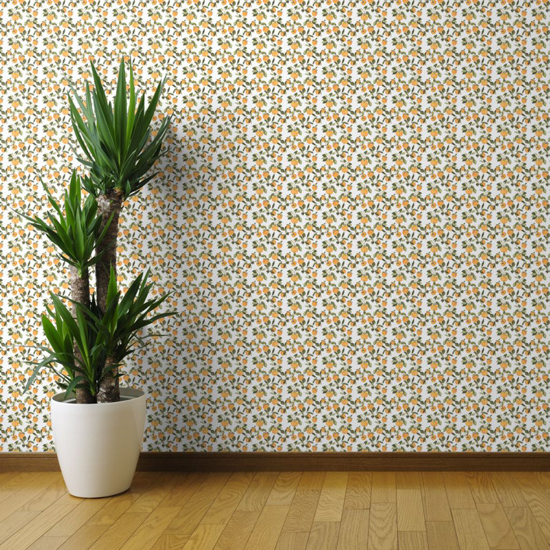 Gracie Oaks Luckett Oranges Removable Peel and Stick Wallpaper Panel