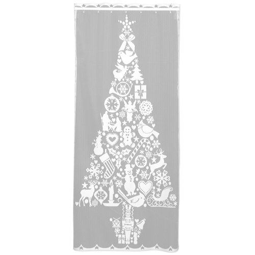 The Holiday Aisle Christmas Tree Sheer Rod Pocket Single Curtain