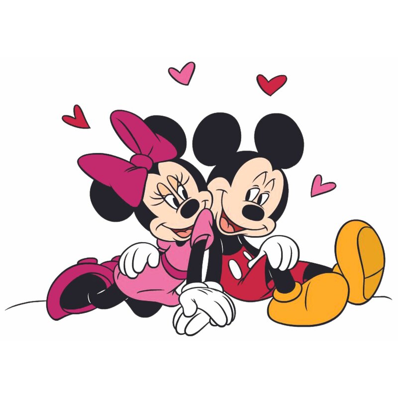 Design With Vinyl Mickey Minnie Hearts Love Cartoon Customized Wall Decal Wayfair