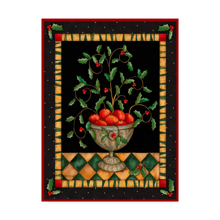 Trademark Art Apples In Dish Acrylic Painting Print On Wrapped