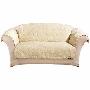 Matelasse Damask T-Cushion Loveseat Throw Slipcover