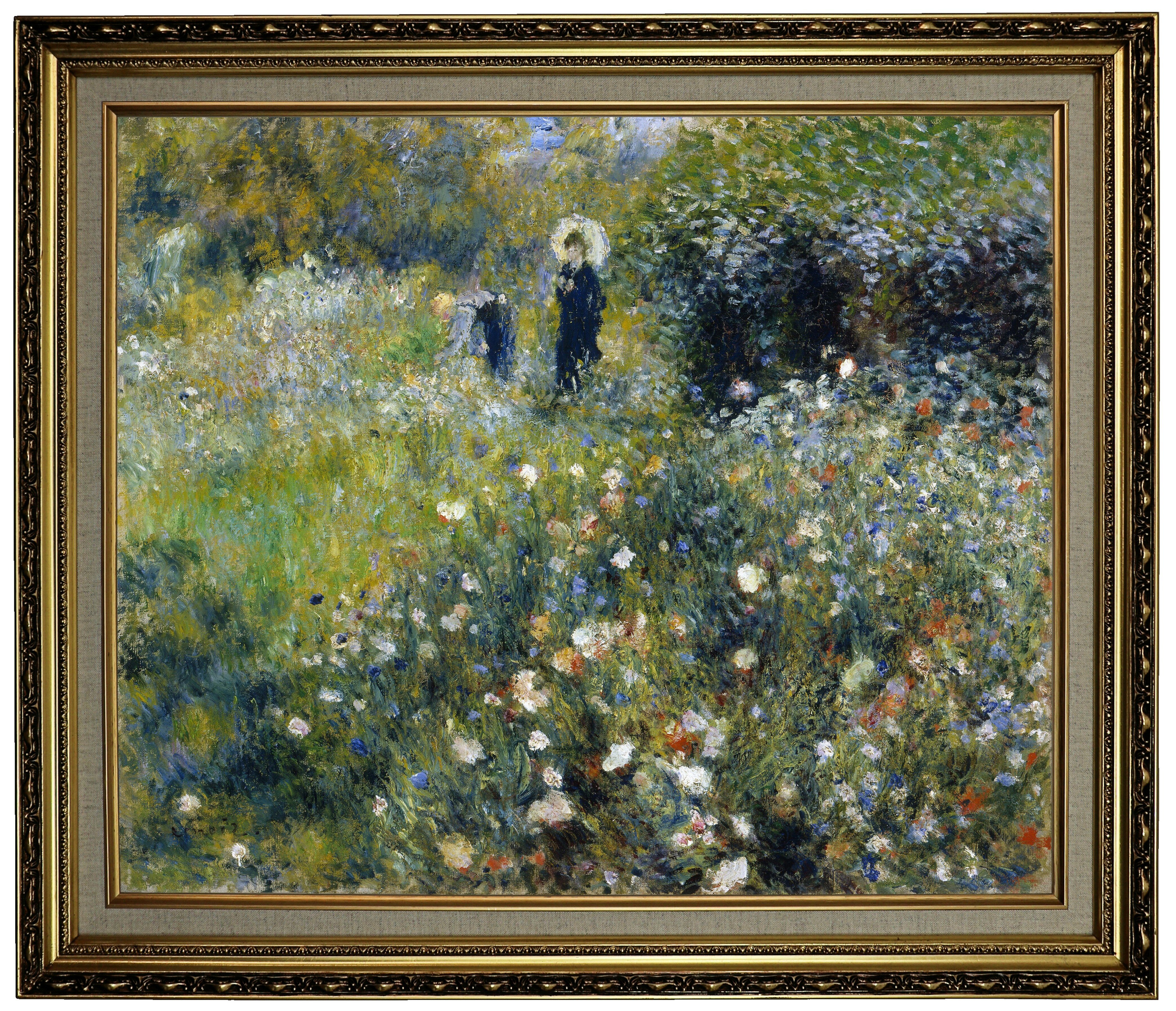 Vault W Artwork Woman With A Parasol In A Garden 1875 By Pierre Auguste Renoir Framed Oil Painting Print On Canvas Wayfair Ca