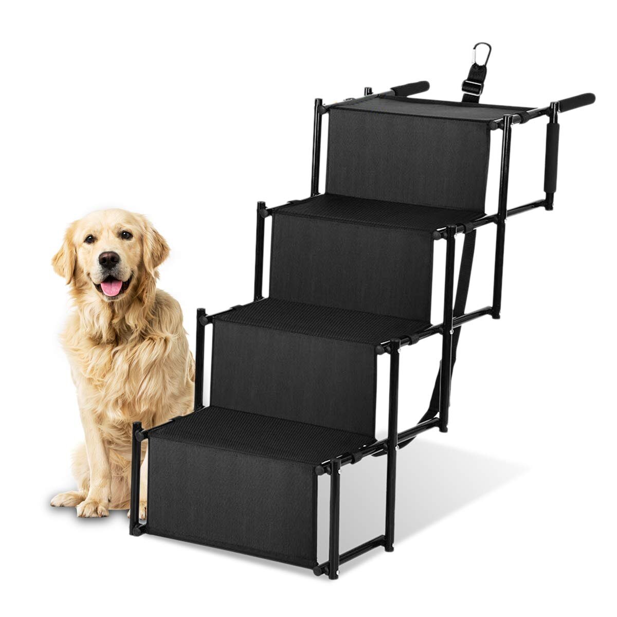 Soft Portable Pet Stairs Cat Dog 3 Steps Ramp Ladder Animal Doggy Small Climb Pet Step Stairs Washable Carpet Tread for Tall Couch Bed Chair Indoor Outdoor Pet Stairs