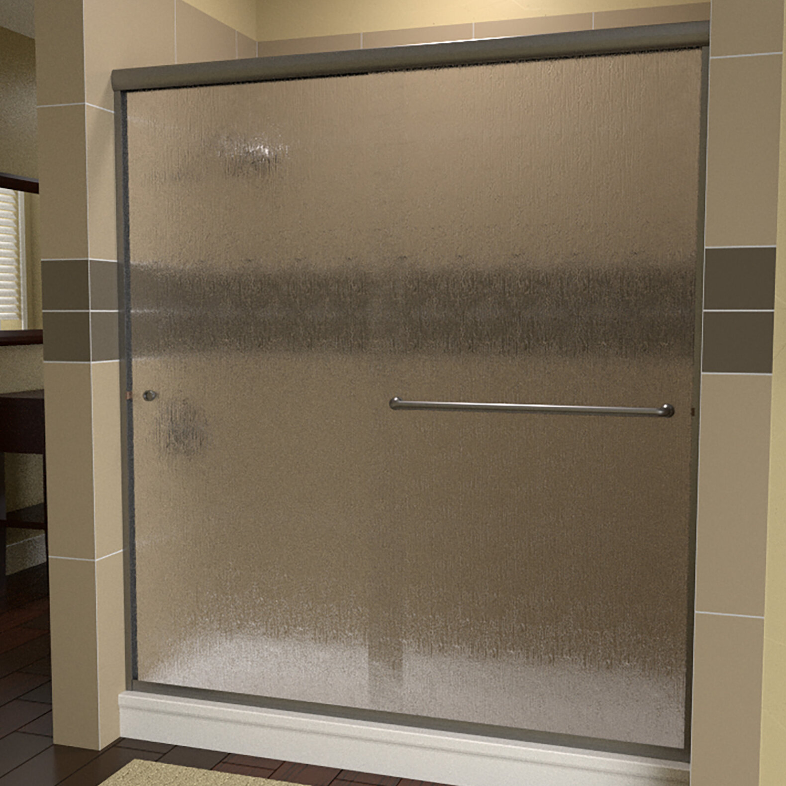 Arizona Shower Door Ese 56 W X 80 H Bypass Semi Frameless Shower Door Wayfair