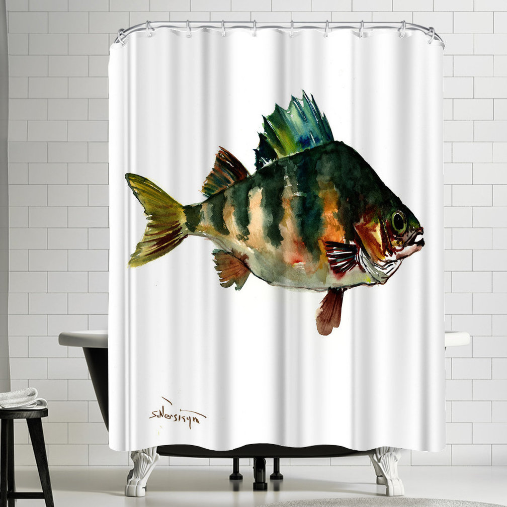 East Urban Home Suren Nersisyan Bass Fish Single Shower Curtain