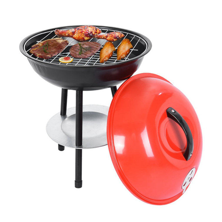 images Red Small Barbecue Grill portable charcoal grill round portable barbecue grill outdoor charcoal grill red