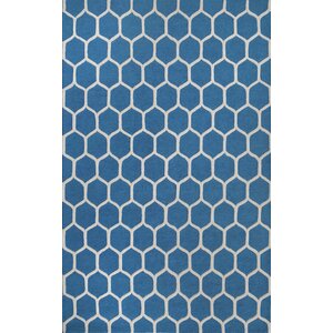 Dewar Hand-Tufted Blue/White Area Rug