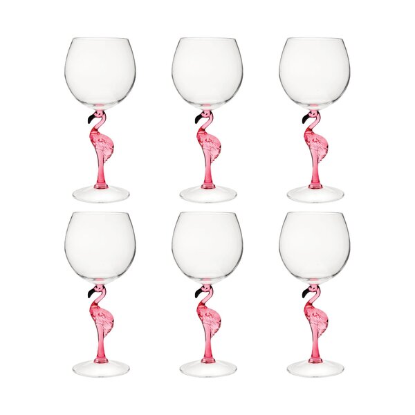 10 oz Wine Glass Flamingo 