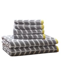 Grey Geometric Super Soft Towel Range