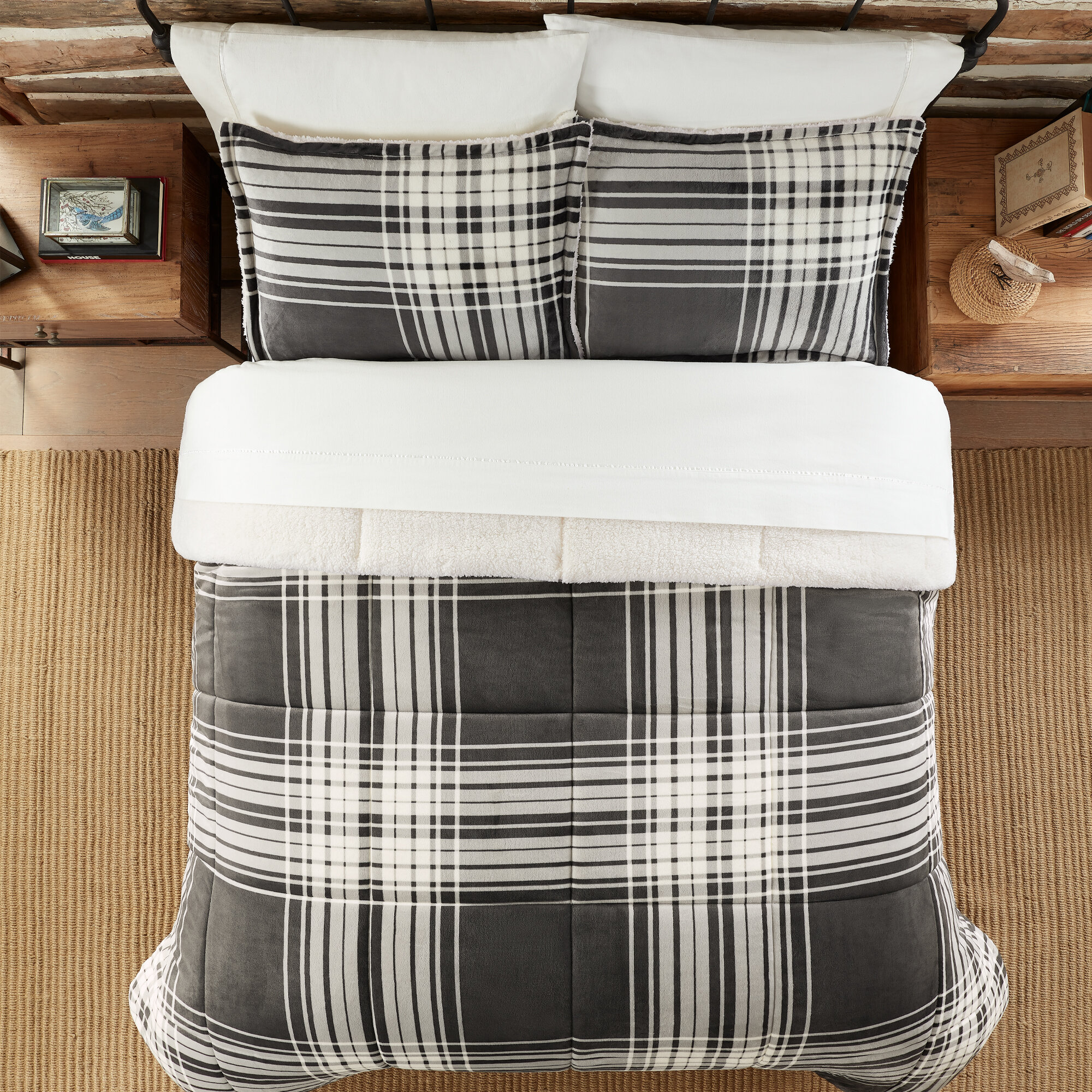 Ceiling Living Blanket Cuddly Blanket Microfibre Sofa Blanket Soft Bedspread Plaid Pattern 