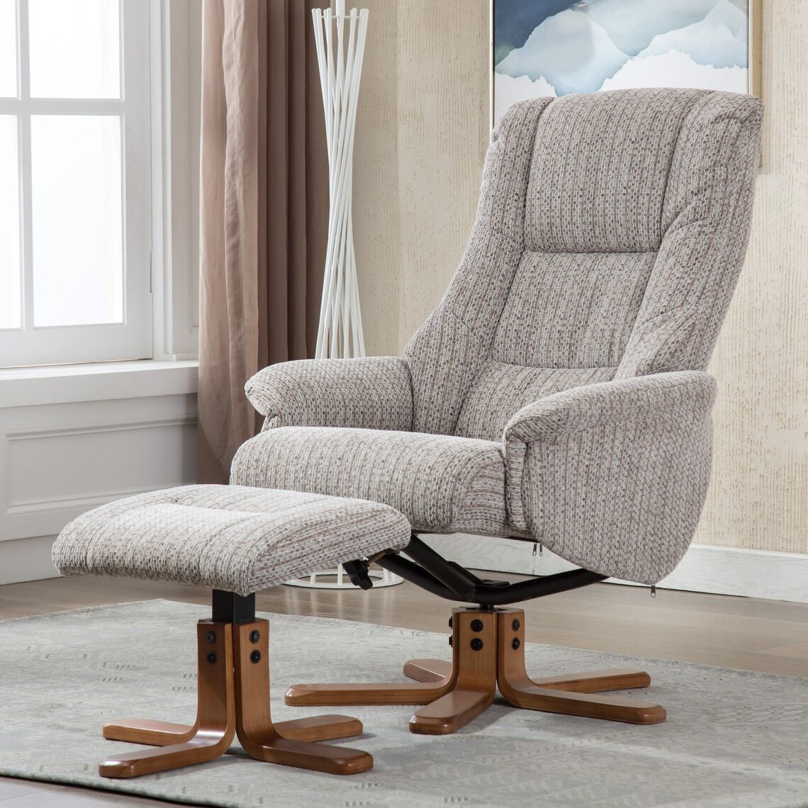 Marlow Home Co. Birchanger Upholstered Manual Swivel Recliner with ...