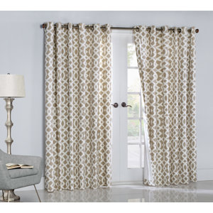 Nettie Geometric Room Darkening Thermal Grommet Single Curtain Panel