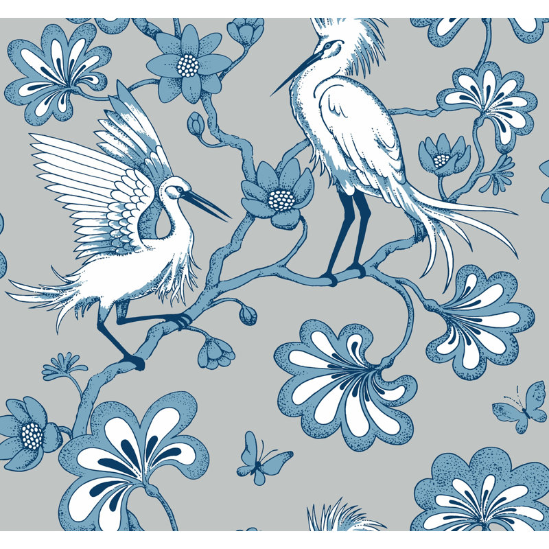 World Menagerie Bowerman Egrets 27 L X 27 W Wallpaper Roll Wayfair