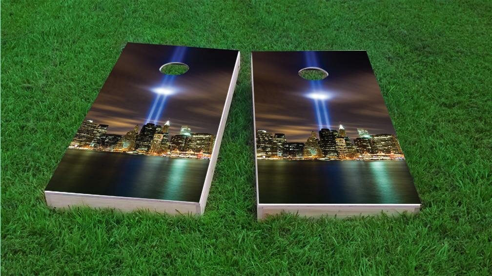 Custom Cornhole Boards September 11th Light Memorial Cornhole Game