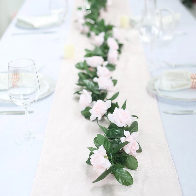 6 ft 3D Cream Chain SILK ROSES Garland Wedding Flowers Bouquets SALE 