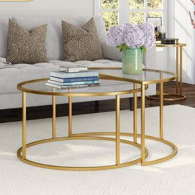 enrique extendable frame 2 nesting coffee tables