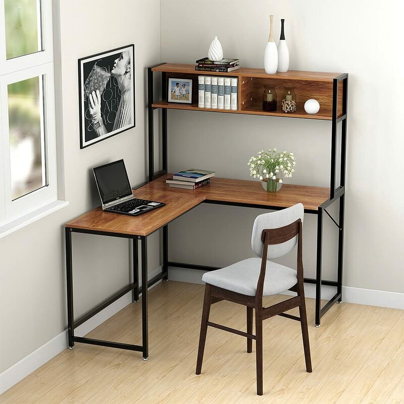 Ebern Designs Lavin L Shaped Desk With Hutch Reviews Wayfair