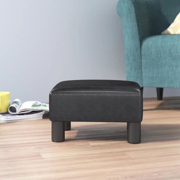Folding Storage Ottoman Static Load 660 lb Black 15 x 15 x 15 Inches Faux Leather Cube Footrest