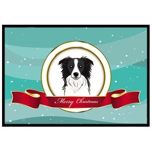 Border Collie Merry Christmas Doormat