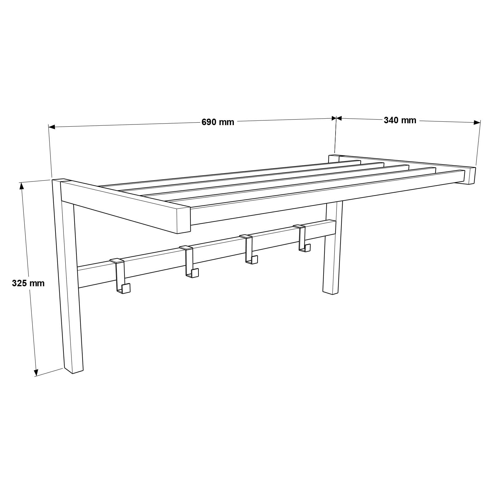 Rebrilliant Himrod Iron 4 Hook Wall Mounted Coat Rack with Storage in