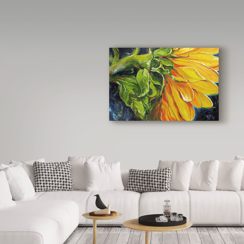 Trademark Art Sunflower Abstract Acrylic Painting Print On