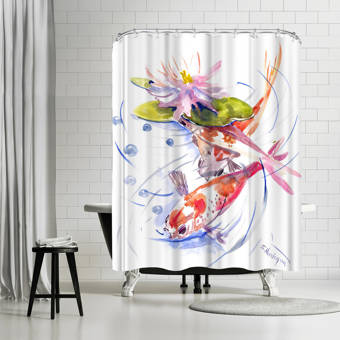 East Urban Home Suren Nersisyan Koi Fish Feng Shui Single Shower Curtain Wayfair