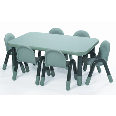 Baseline Rectangular Activity Table Angeles Side Finish: Teal Green, Size: 20" H x 30" L x 60" W