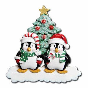 Family Series Winter Penguin Couple Shaped Ornament