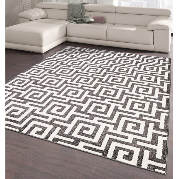 Greek Key Rug Grey Wayfair