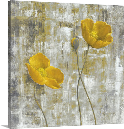 Canvas On Demand Yellow Flowers I By Carol Black Painting Print