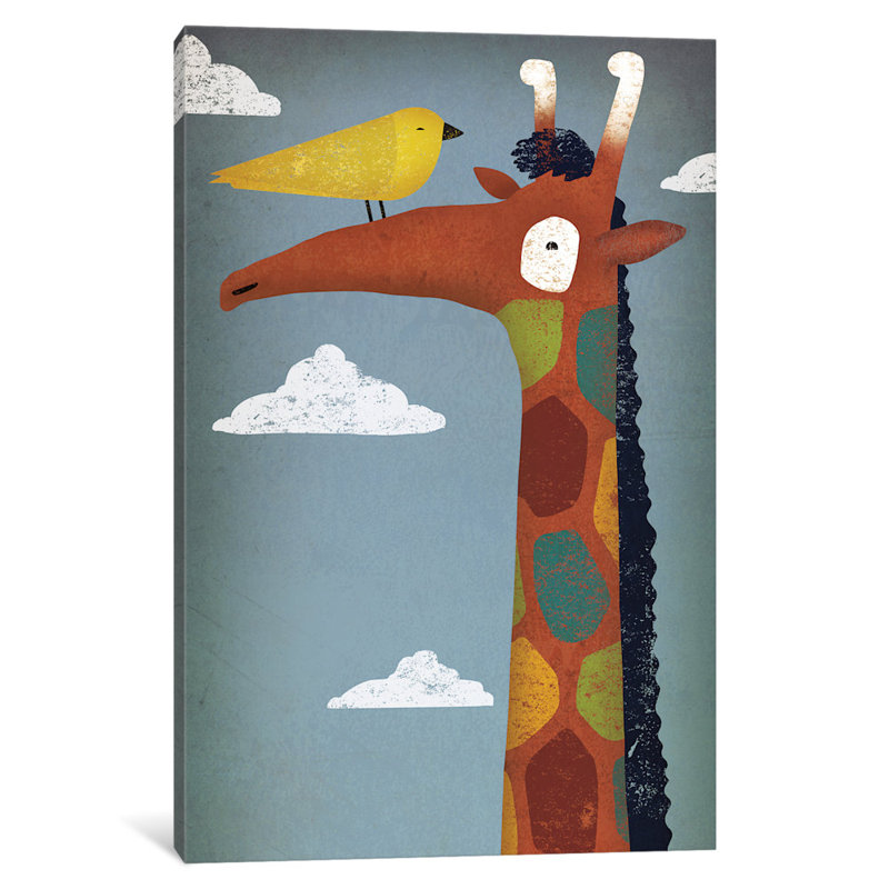 East Urban Home Giraffe Graphic Art On Wrapped Canvas Wayfair